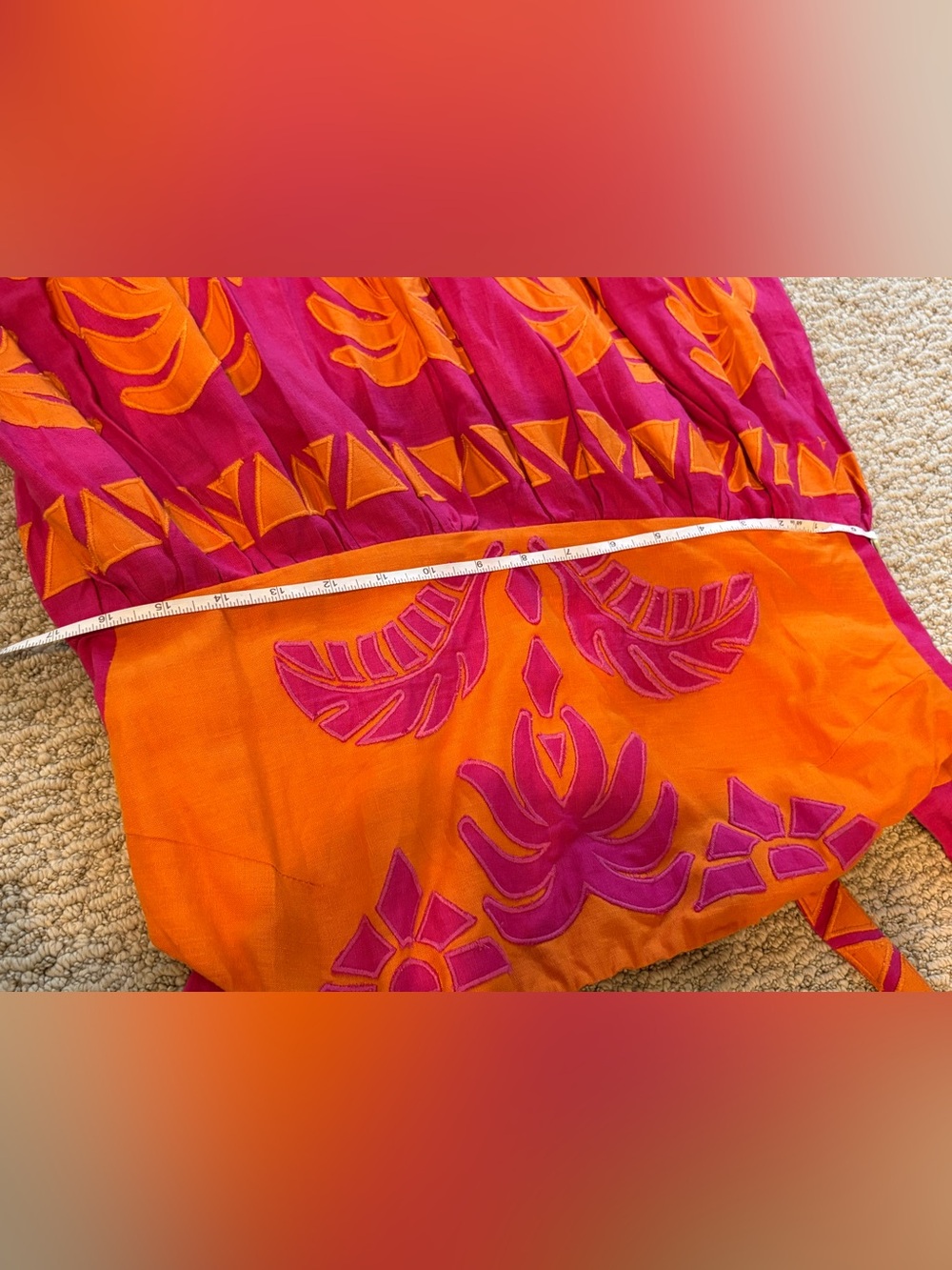 FARM RIO Orange Pineapple Love Cutwork Dress - Picture 4 of 5